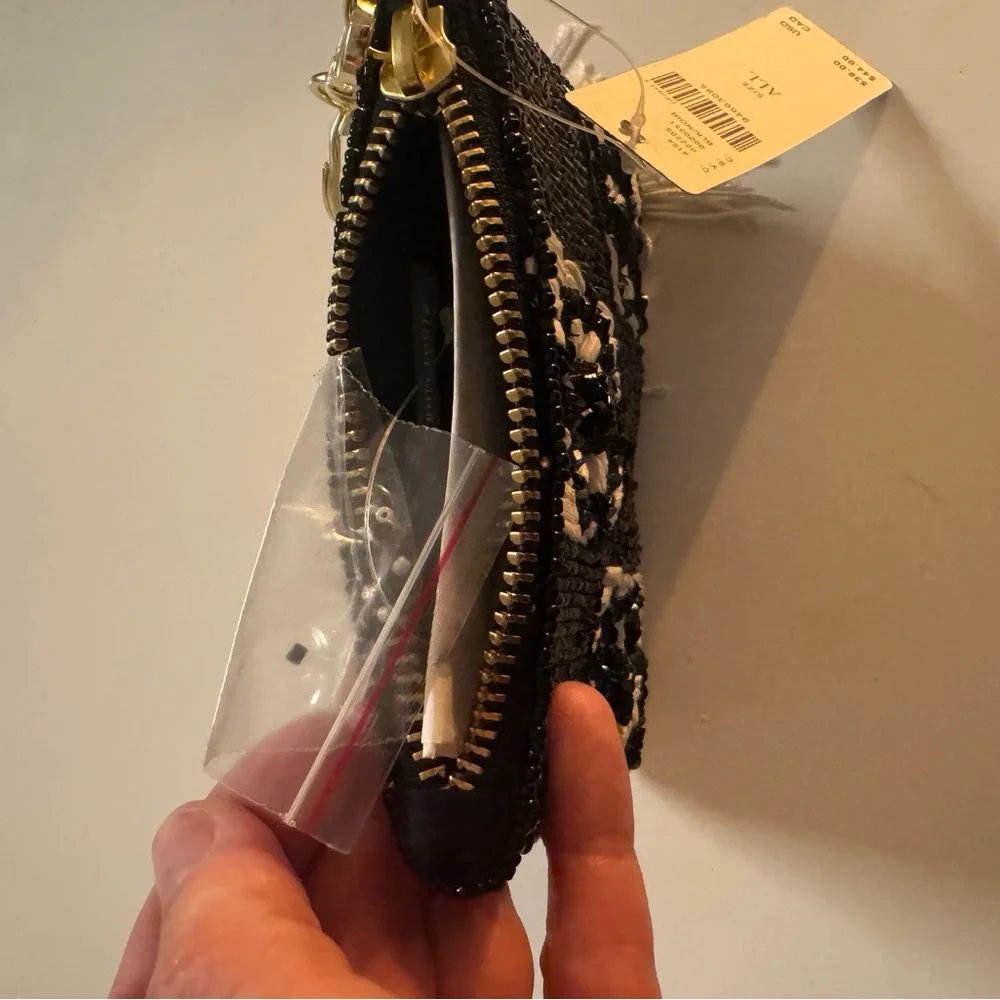 Anthropologie Black and White Beaded Wristlet - Picture 6 of 7